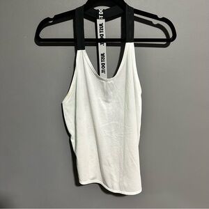 Nike pro just do it white black t back race back tank